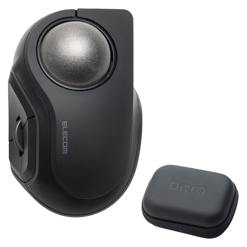 エレコム トラックボールマウス bitra 静音 人差し指操作 Bluetooth 無線2 4 GHz 2台マルチペアリング 5ボタン 収納ケース付 ブラック M