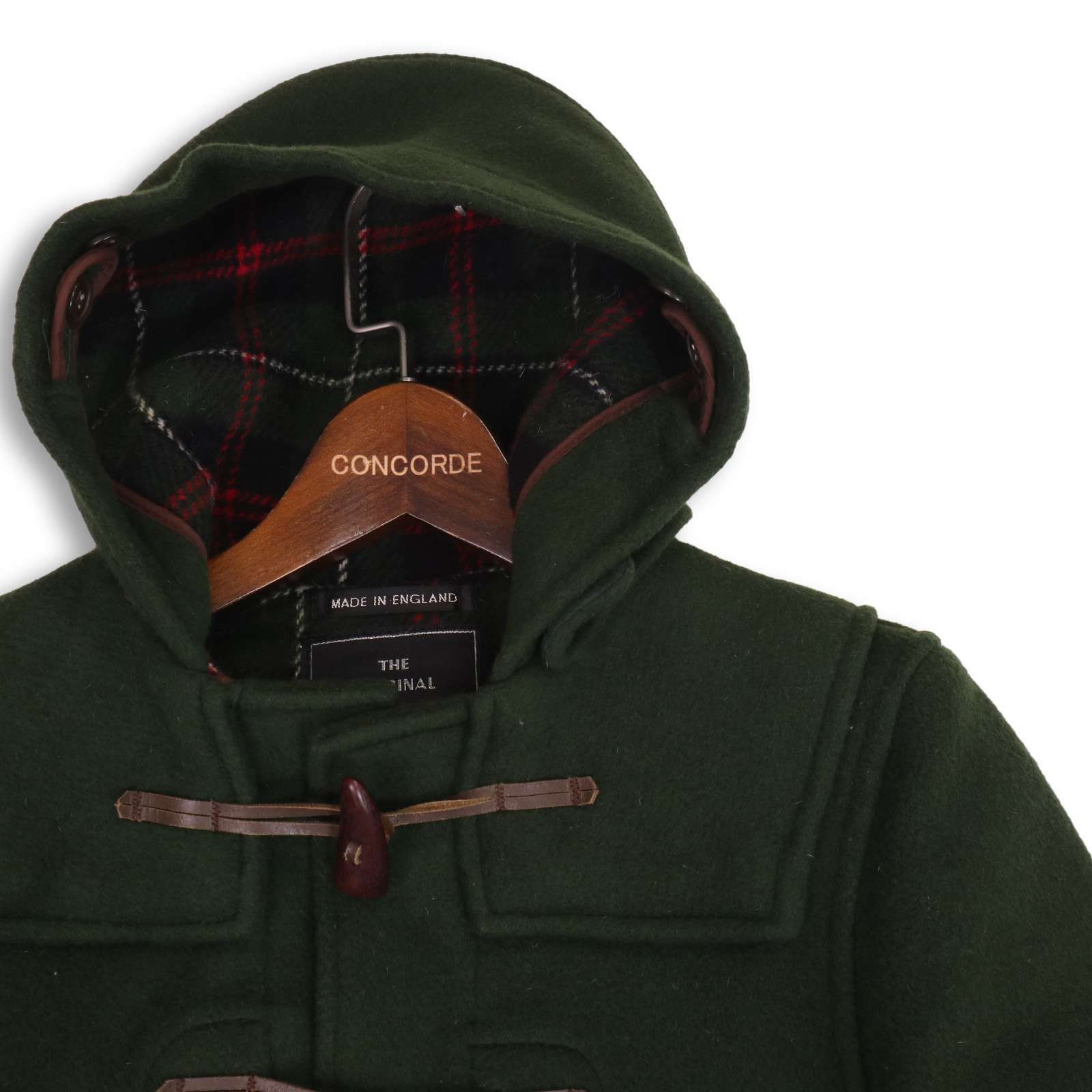 英国製 Gloverall グローバーオール 秋冬 裏地チェック ウール ダッフル コート Sz.9 レディース