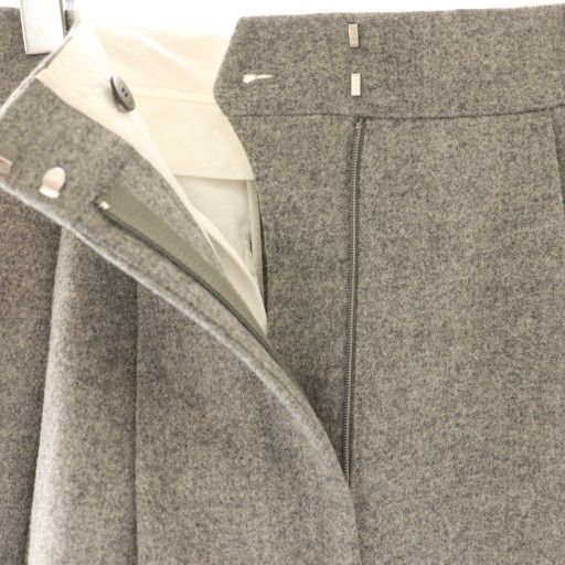 セリーヌ CELINE フィービー期 ウール ワイドパンツ タック 34 グレー