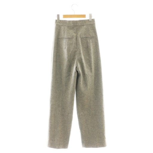 セリーヌ CELINE フィービー期 ウール ワイドパンツ タック 34 グレー DF OS
