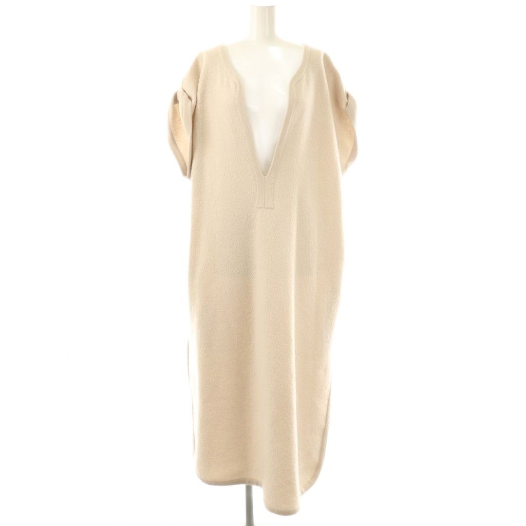 クリスタセヤ CristaSeya FELTED WOOL CAFTAN メリノウールニットポンチョ U ライトベージュ DO OS