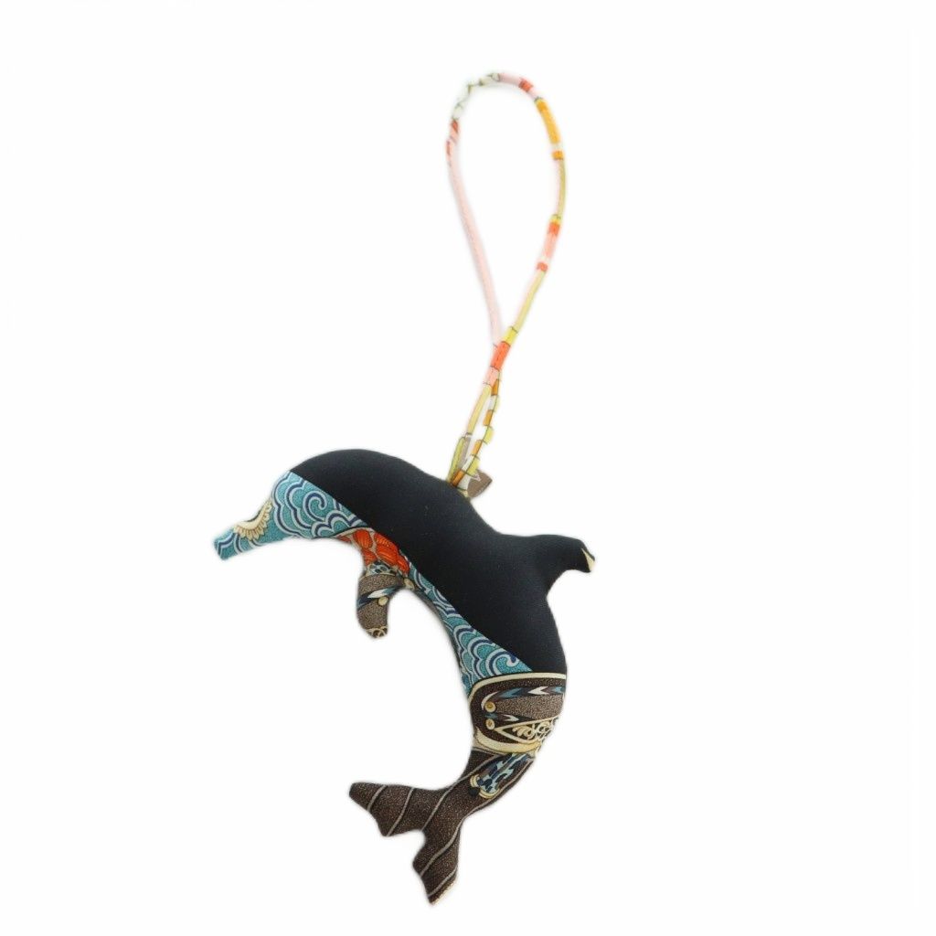 エルメス HERMES プティアッシュ バッグチャーム ドルフィン シルク マルチ MI OS OH