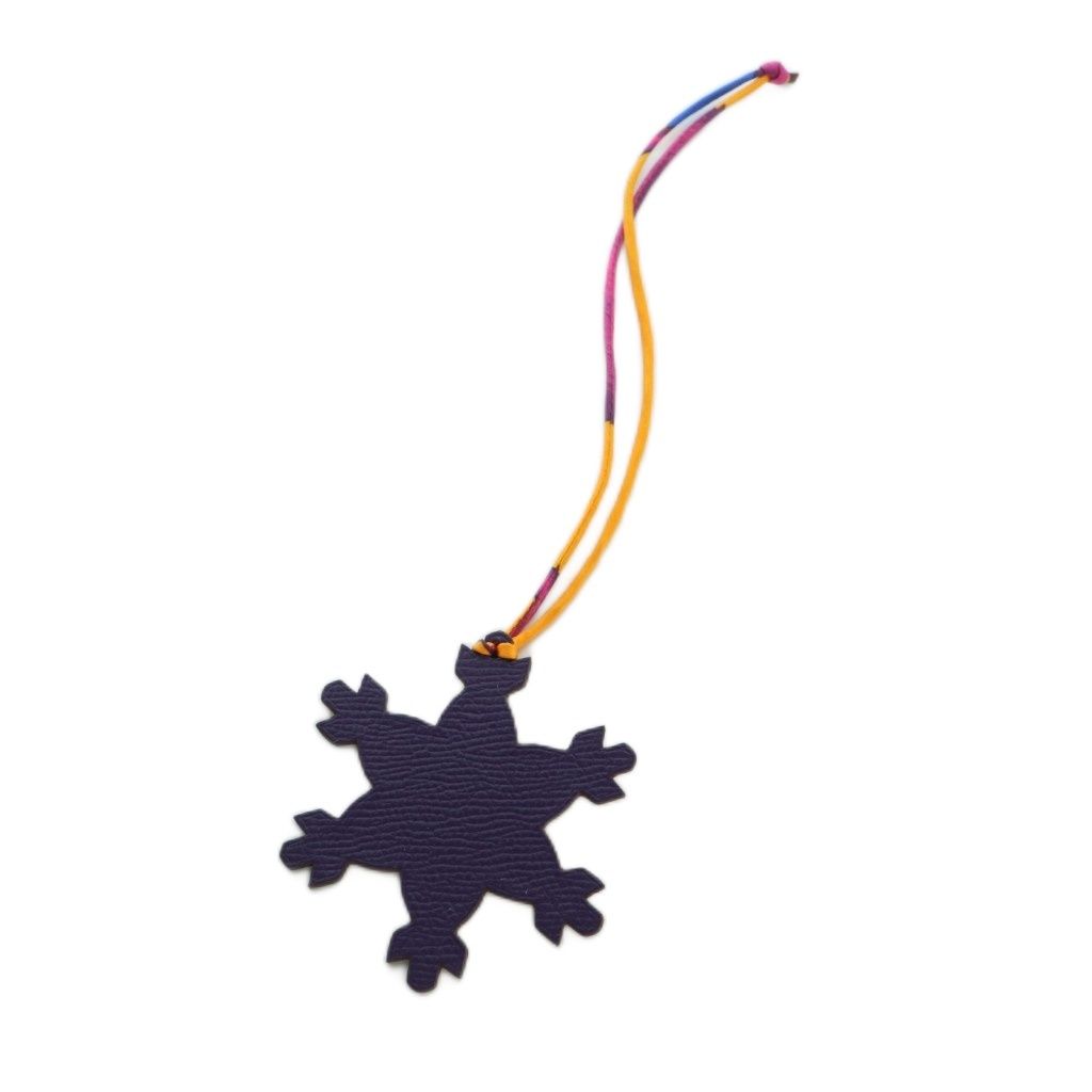 エルメス HERMES プティアッシュ スノーフレーク バッグチャーム ブラウン 茶 MI OS OH