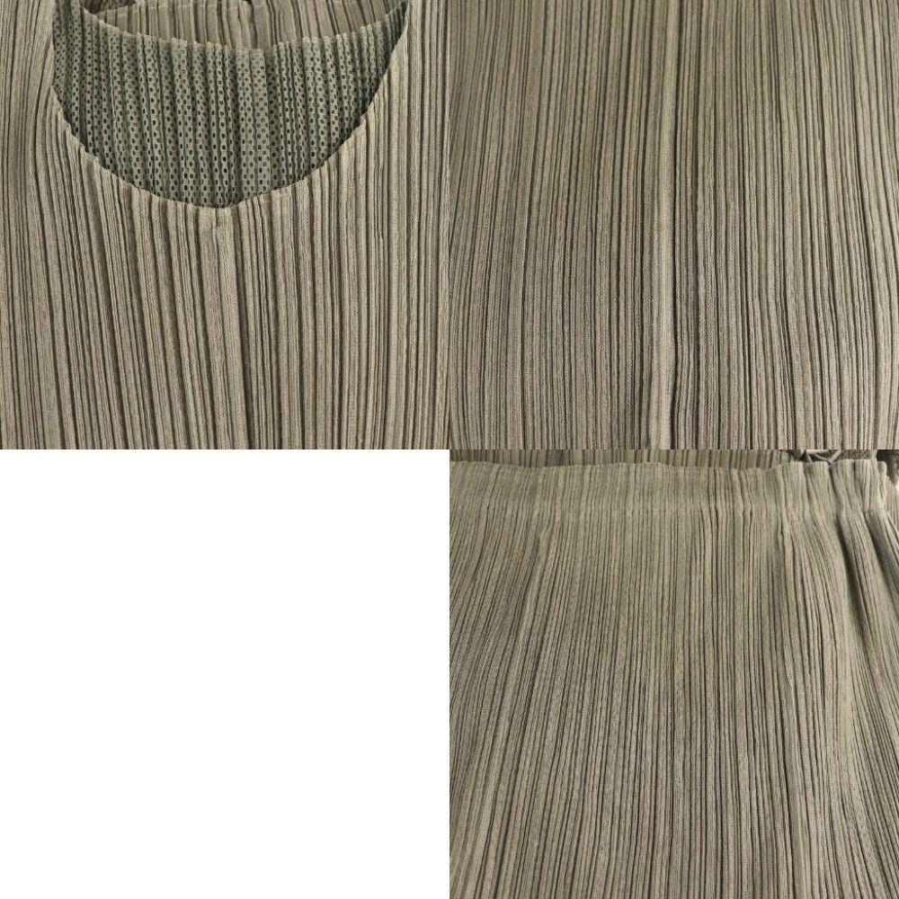  プリーツプリーズ PLEATS PLEASE イッセイミヤケ プリーツ ドローストリングデザイン セットアップ カットソー タイトスカート 3 グレー DF OS その他 トップス