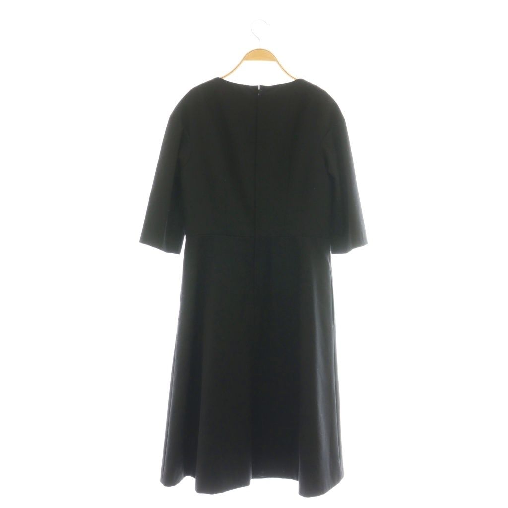 コムデギャルソンコムデギャルソン COMME des GARCONS 七分袖ワンピース ロング ウール XS ブラック AD 2017 RA-O 001 CX OS