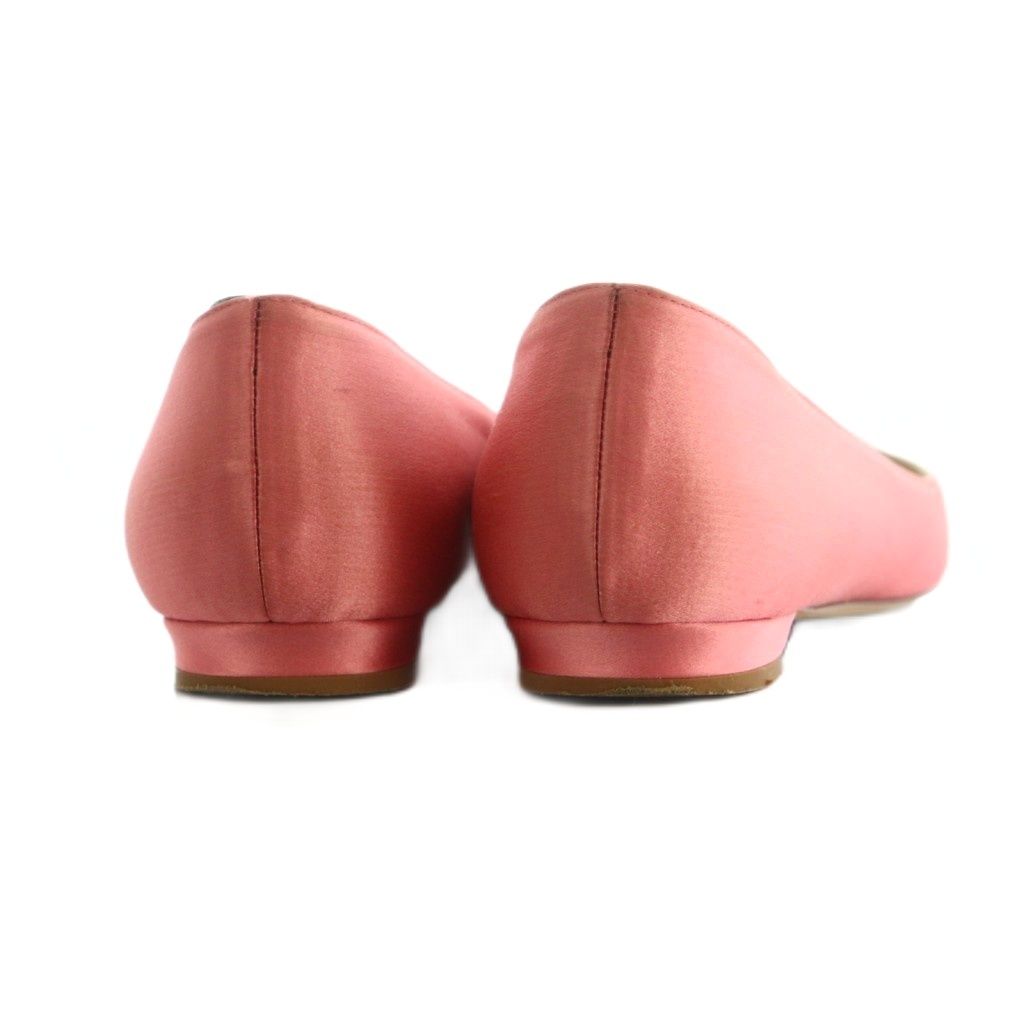 マノロブラニク MANOLO BLAHNIK ハンギシ フラットパンプス サテン