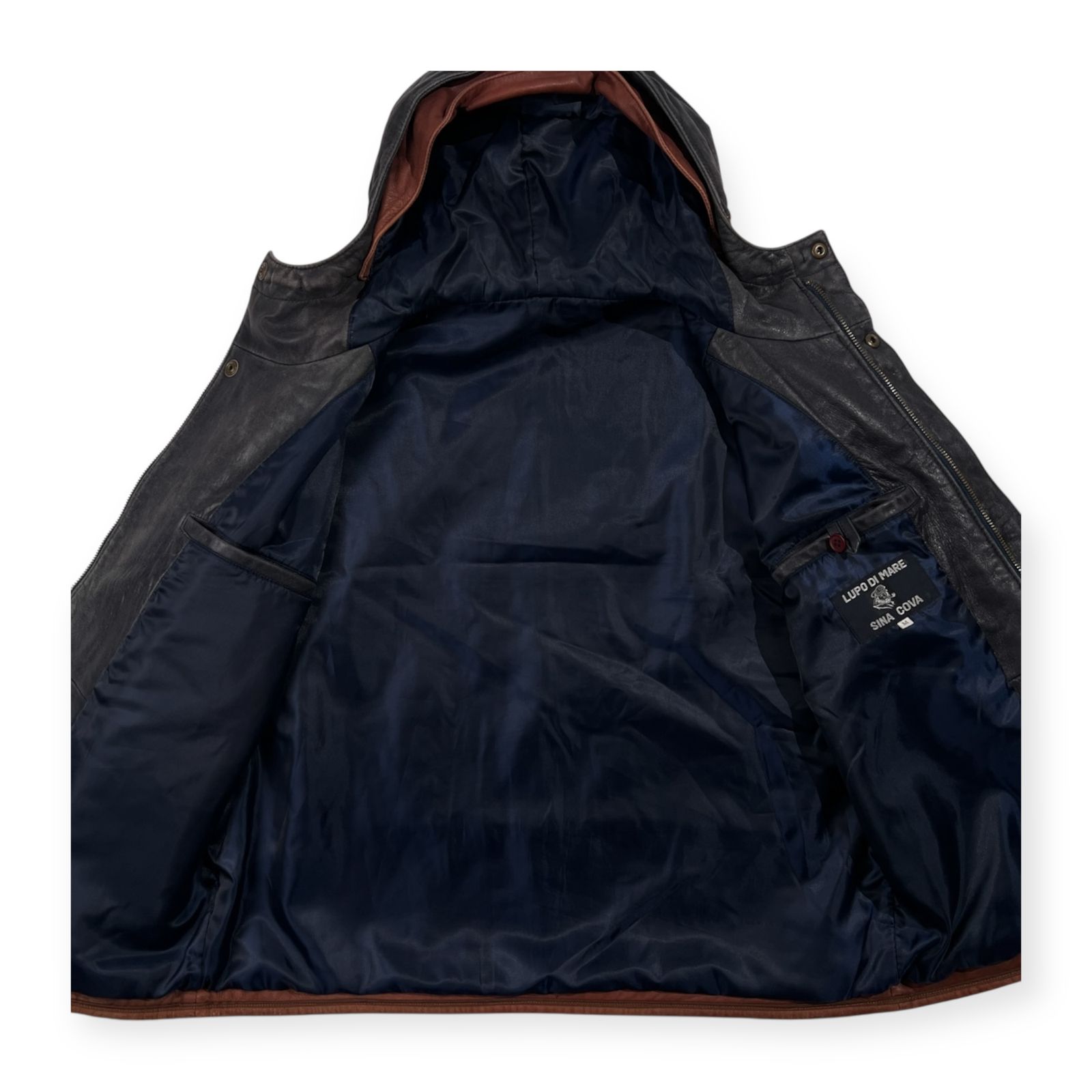 SINA COVA シナコバ 羊革 本革 レザー ジャケット フード付き