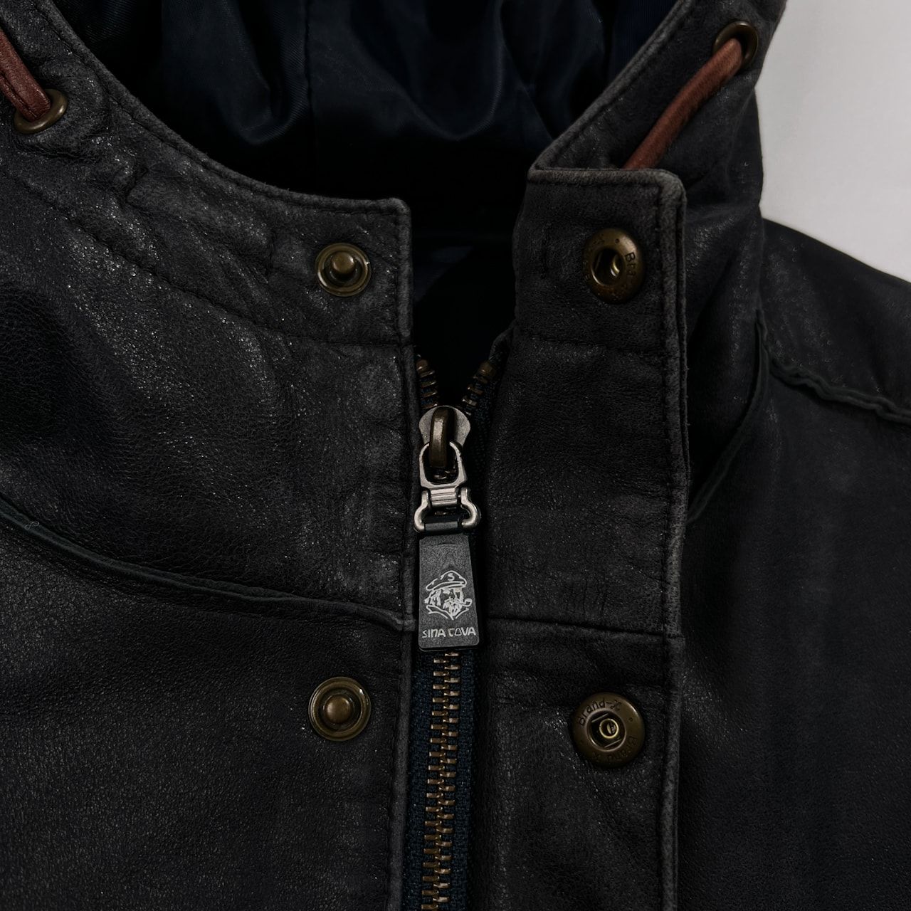 SINA COVA シナコバ 羊革 本革 レザー ジャケット フード付き