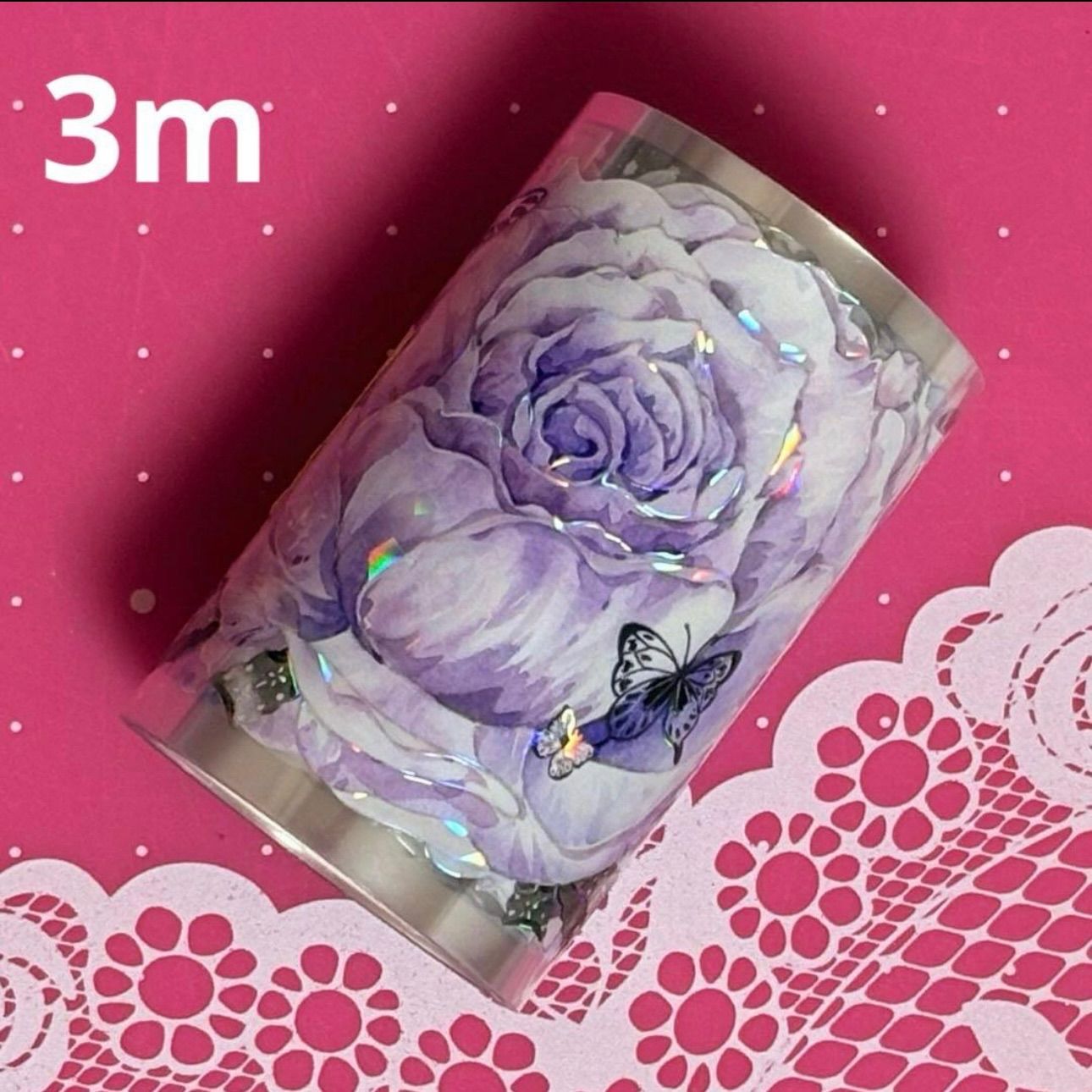 841 贝壳光6cm×3m 路西法 半端巻き 海外マスキングテープ 海外マステ