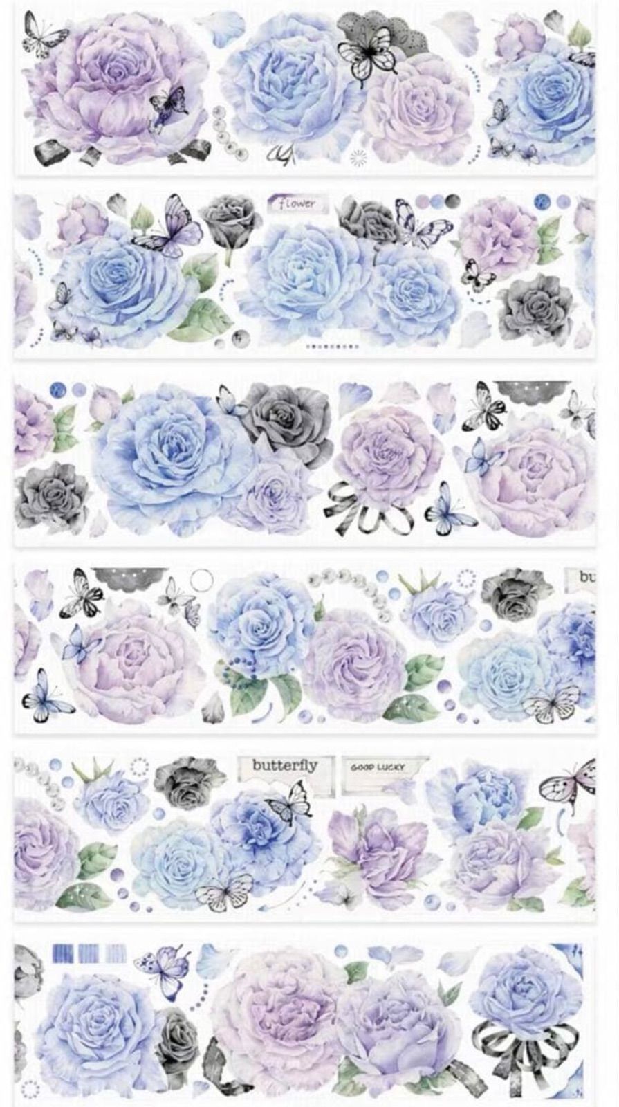 841 贝壳光6cm×3m 路西法 半端巻き 海外マスキングテープ 海外マステ