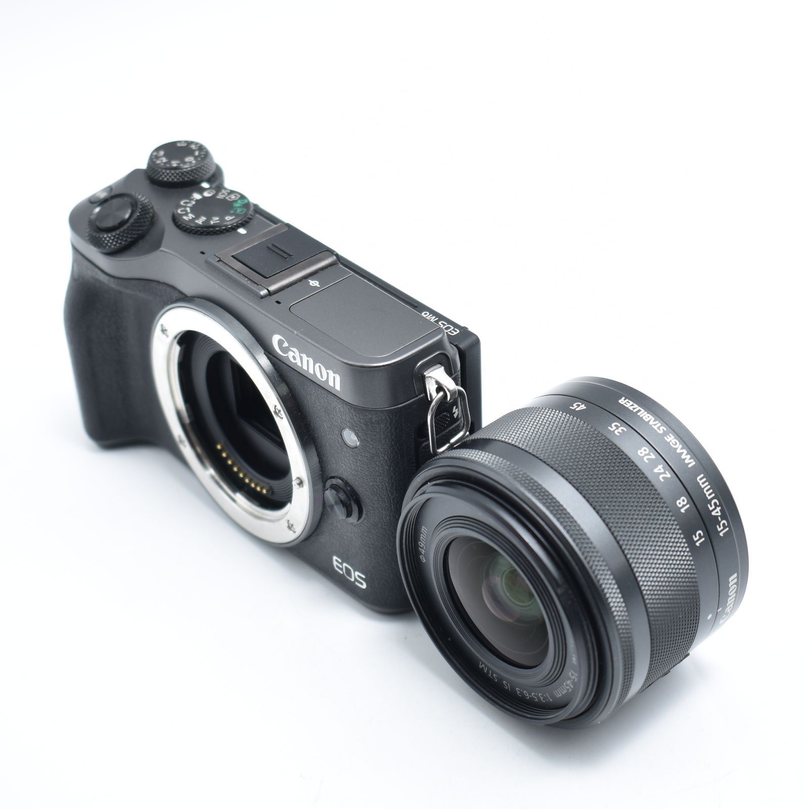 B 10598 Canon ミラーレス一眼カメラ EOS M 6 レンズキット ブラック EF 15 45 mm F 3 5 IS STM 付属 EOSM BK