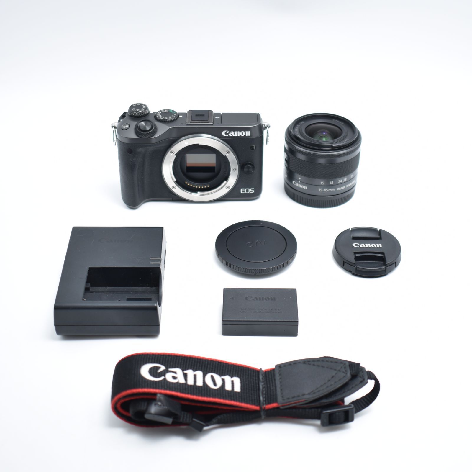 B 10598 Canon ミラーレス一眼カメラ EOS M 6 レンズキット ブラック EF-M 15-45 mm F 3.5-6.3 IS STM 付属 EOSM BK-