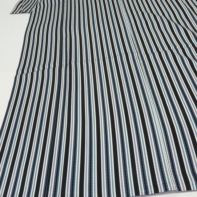 六花-RIKKA- 正絹 縦縞 トールサイズ 縦縞に市松の隠し味 小紋 着物 A 4232