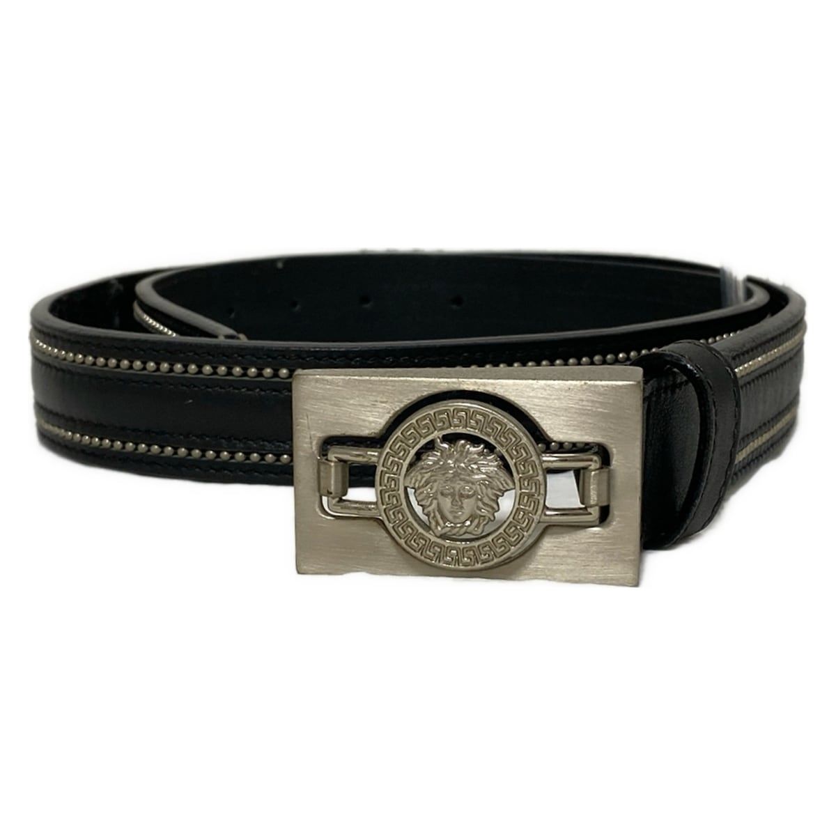 GIANNIVERSACE(ジャンニヴェルサーチ) ベルト 40/100 - 黒×シルバー