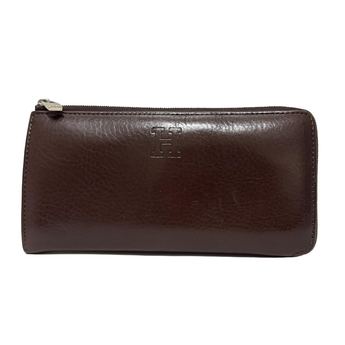 HIROFU ヒロフ 長財布 - ダークブラウン L字ファスナー レザー