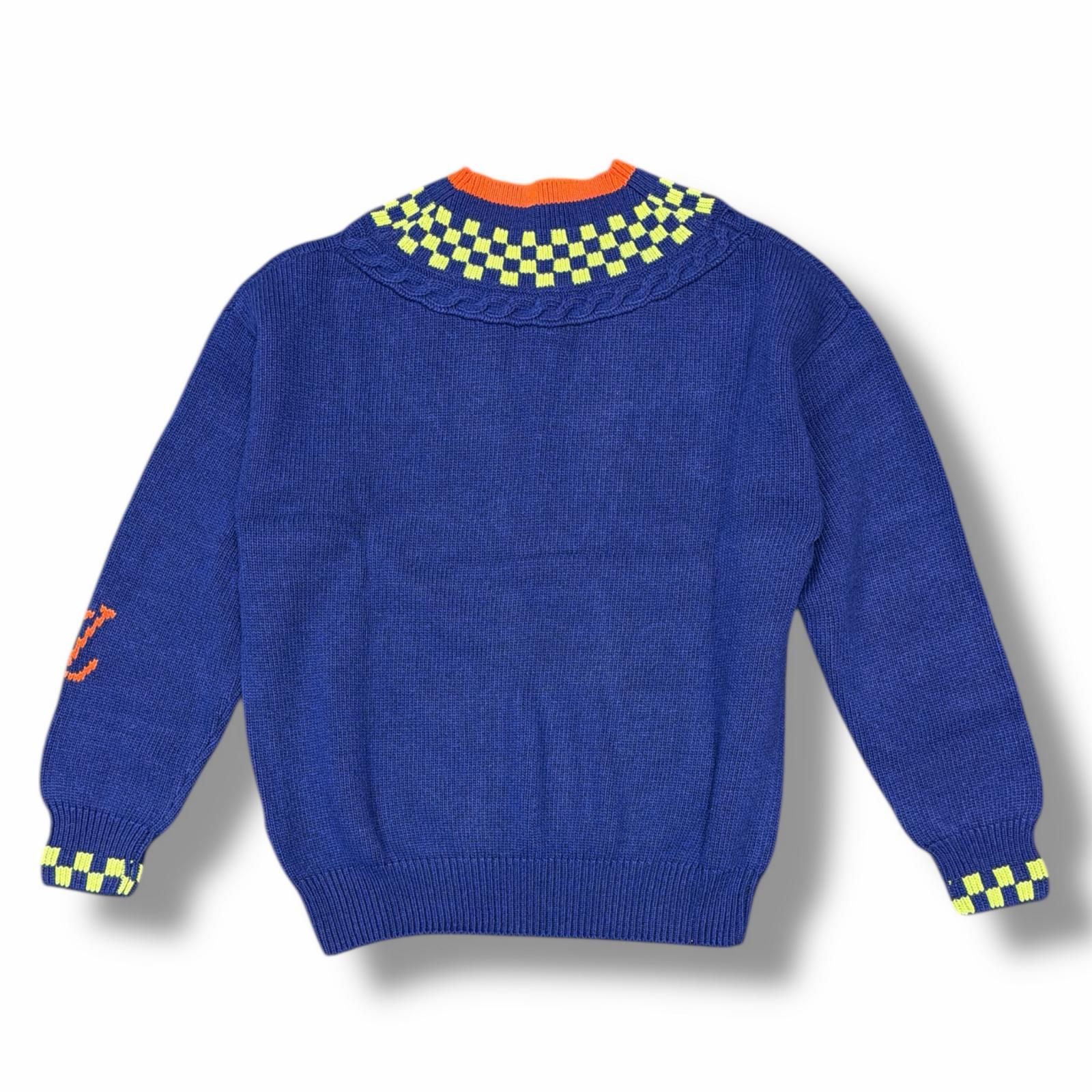 国内正規 LOUIS VUITTON 21SS Vネックカシミヤダミエセーター ニット