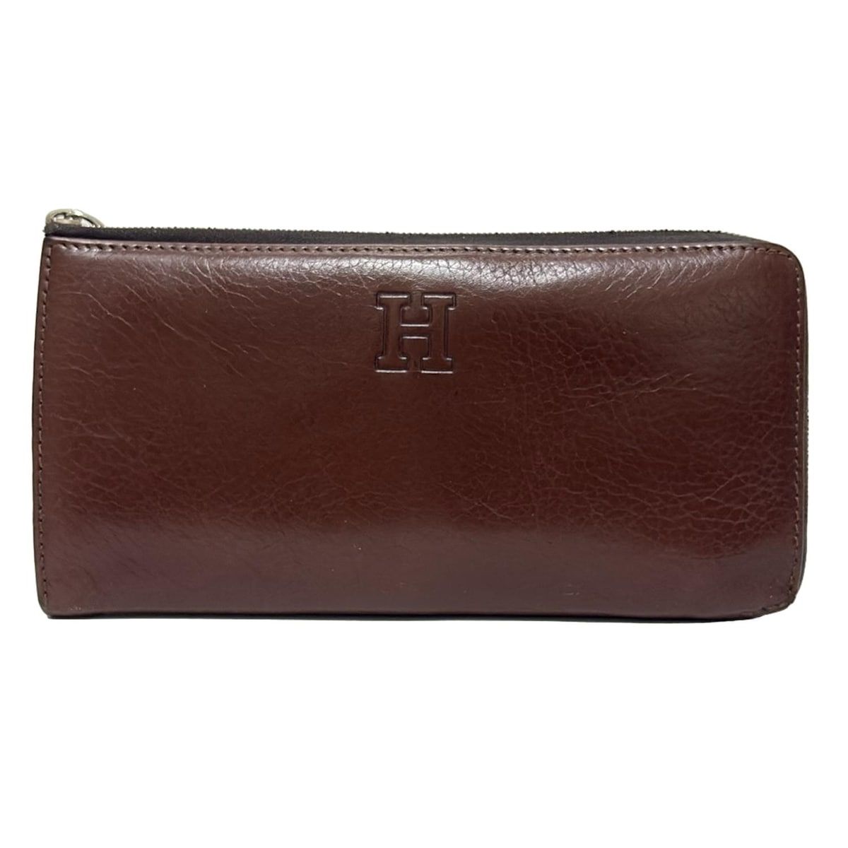 HIROFU ヒロフ 長財布 ブラウン L字ファスナー レザー