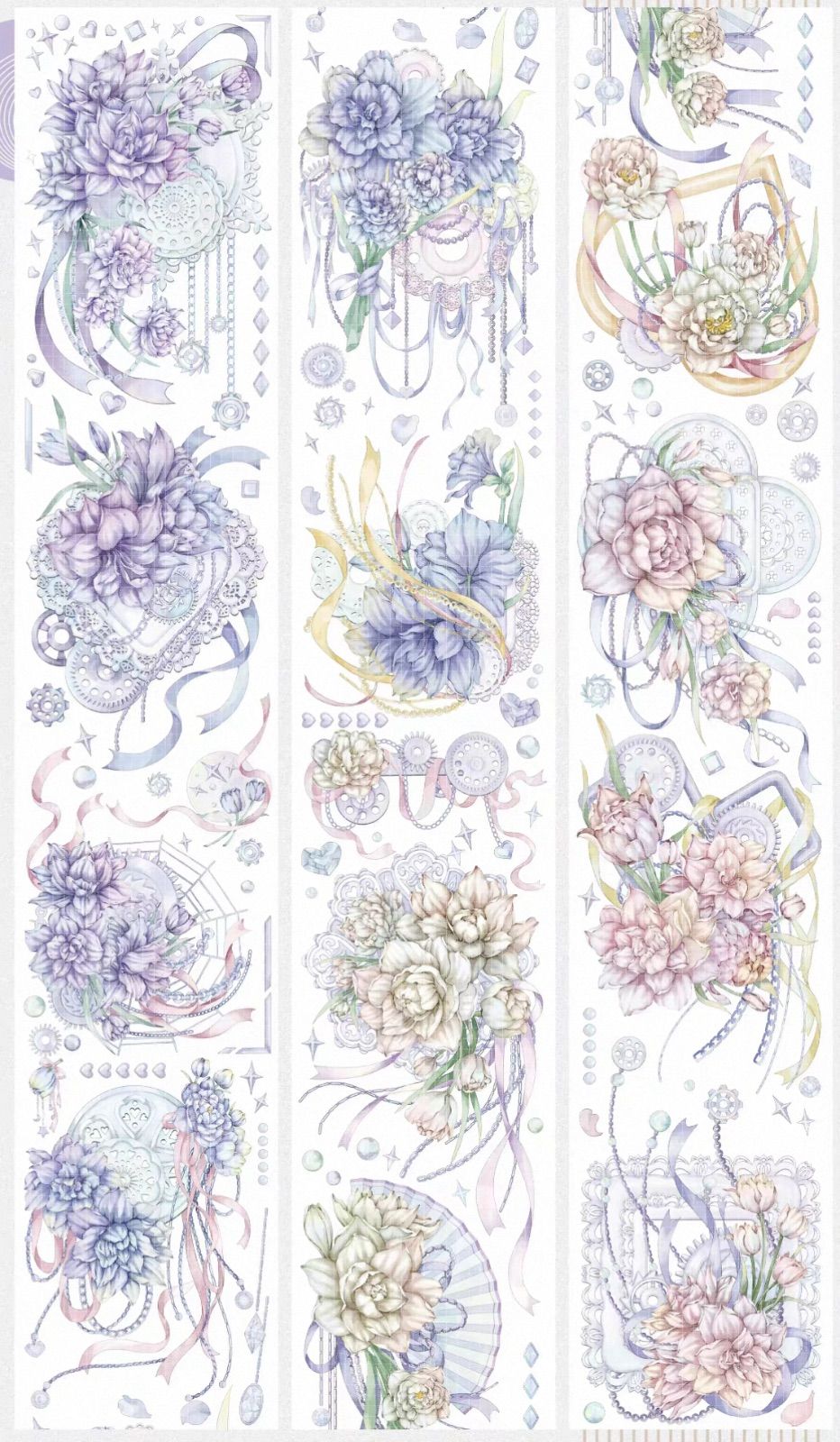 826 贝壳光 6.5cm×4m 花玉坠 半端巻き 海外マスキングテープ - メルカリ