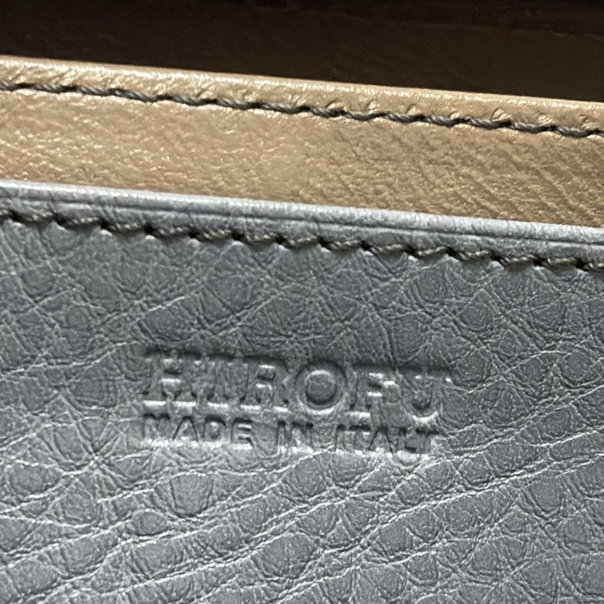  HIROFU ヒロフ 長財布 - ブルーグレー L字ファスナー レザー その他 小物