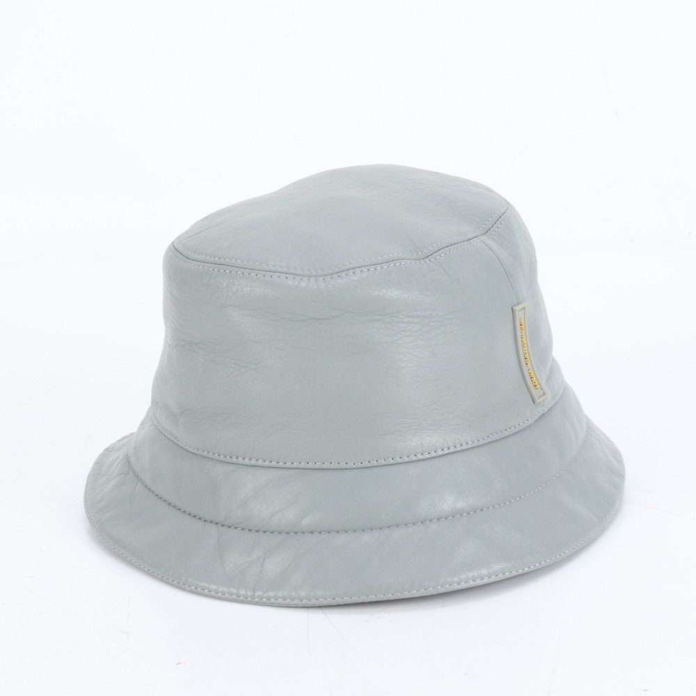 ルイヴィトン LV カップ バケット ハット バケハ レザー 帽子 グレー ファッション メンズ RCE DE 46 8