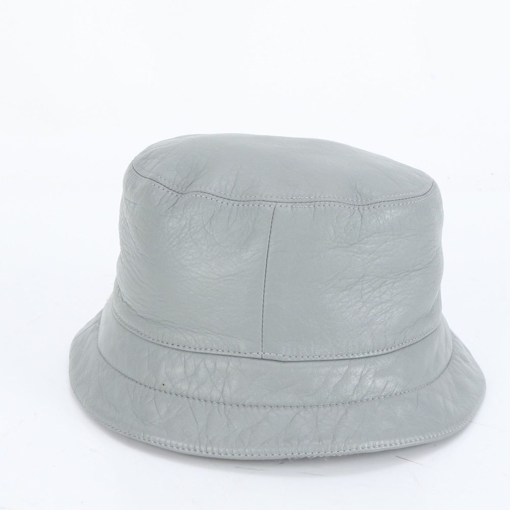 Louis Vuitton バケットハット グレー 美品 ルイヴィトン LV カップ バケット ハット バケハ レザー 帽子