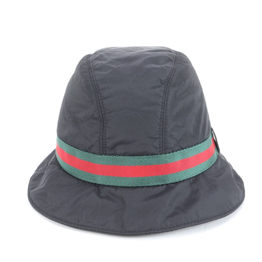 美品 グッチ シェリー ライン バケット バケハ ハット 帽子 030367