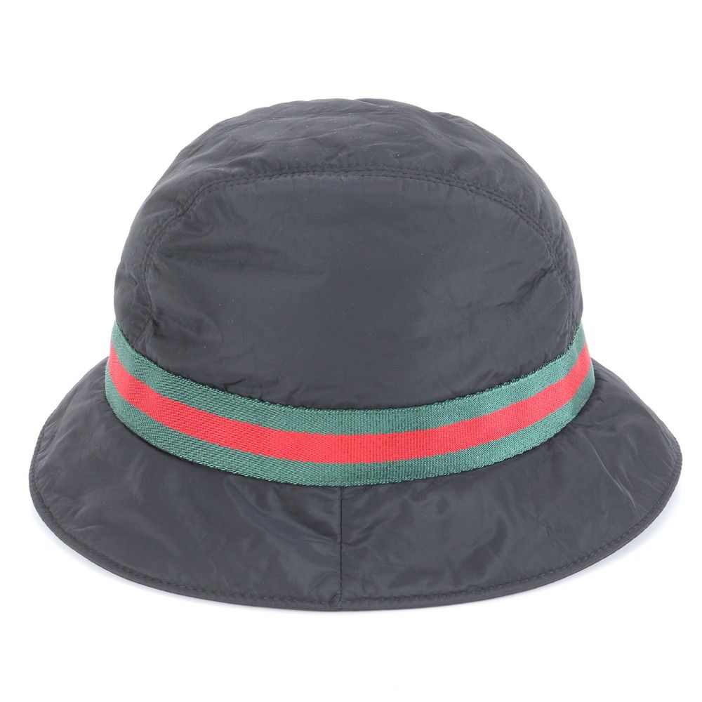 美品 グッチ シェリー ライン バケット バケハ ハット 帽子 030367