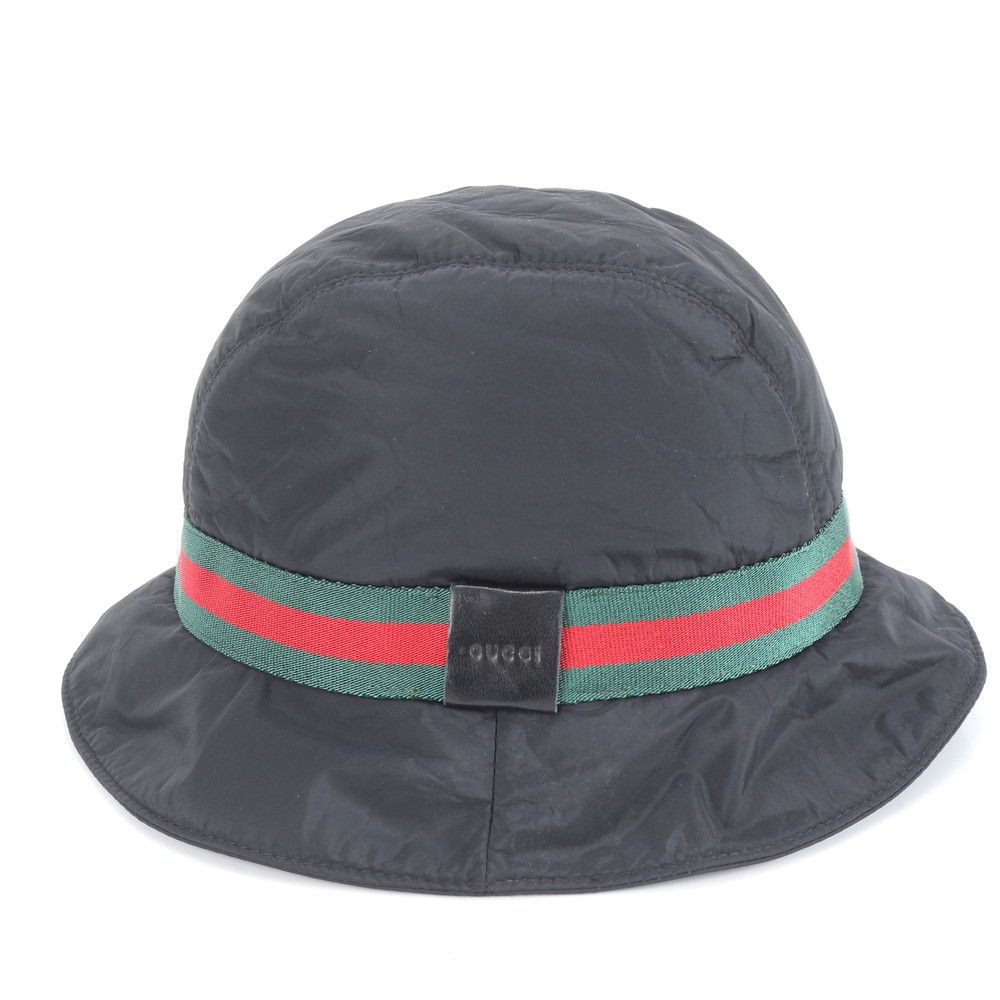 美品 グッチ シェリー ライン バケット バケハ ハット 帽子 030367
