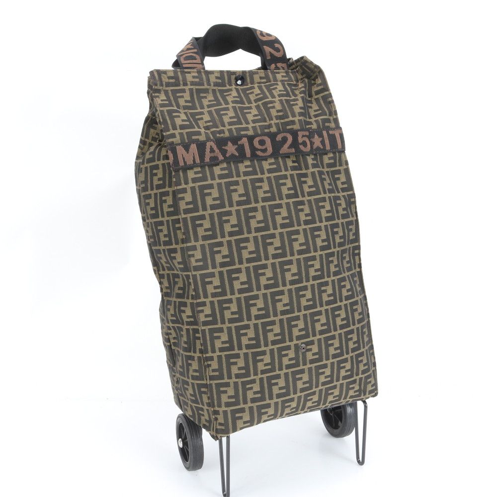ヴィンテージ フェンディ ズッカ スーツケース キャリー バッグ 出張 旅行 ブラウン レディース RRE DE 57-2