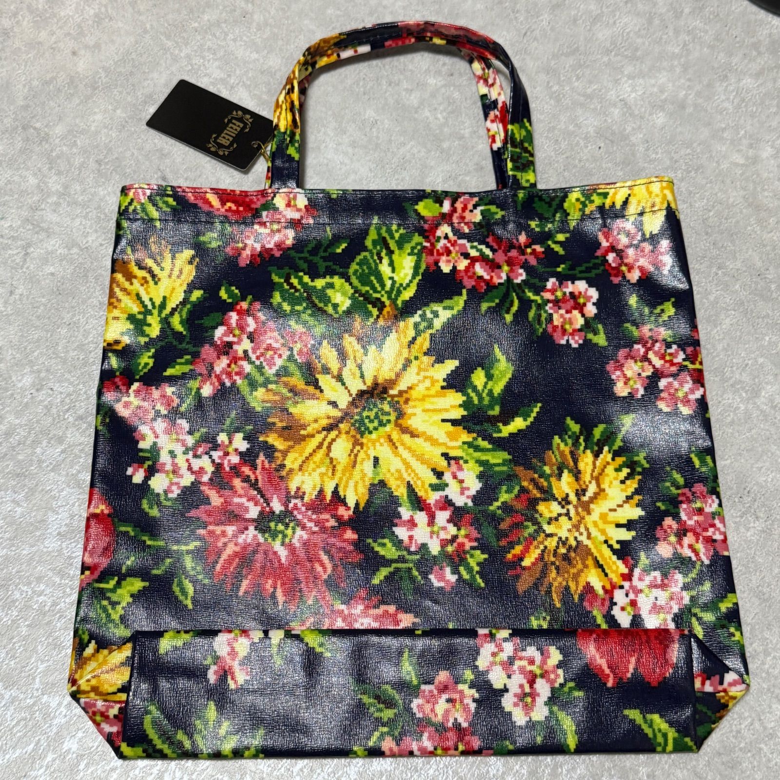 新品 未使用 FEILER フェイラー トートバッグ バッグ 日本製 PVC 花柄 