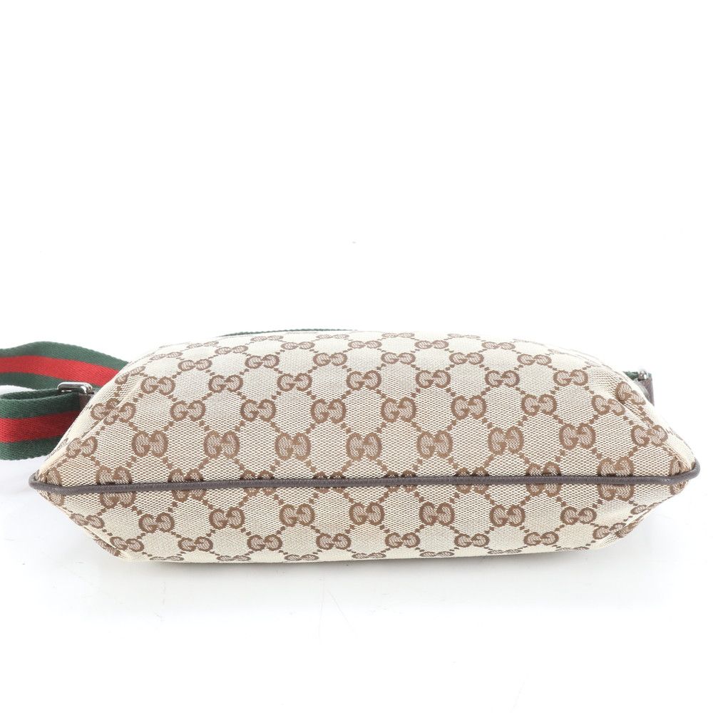 極美品 グッチ GG キャンバス シェリー ライン 189749 レザー