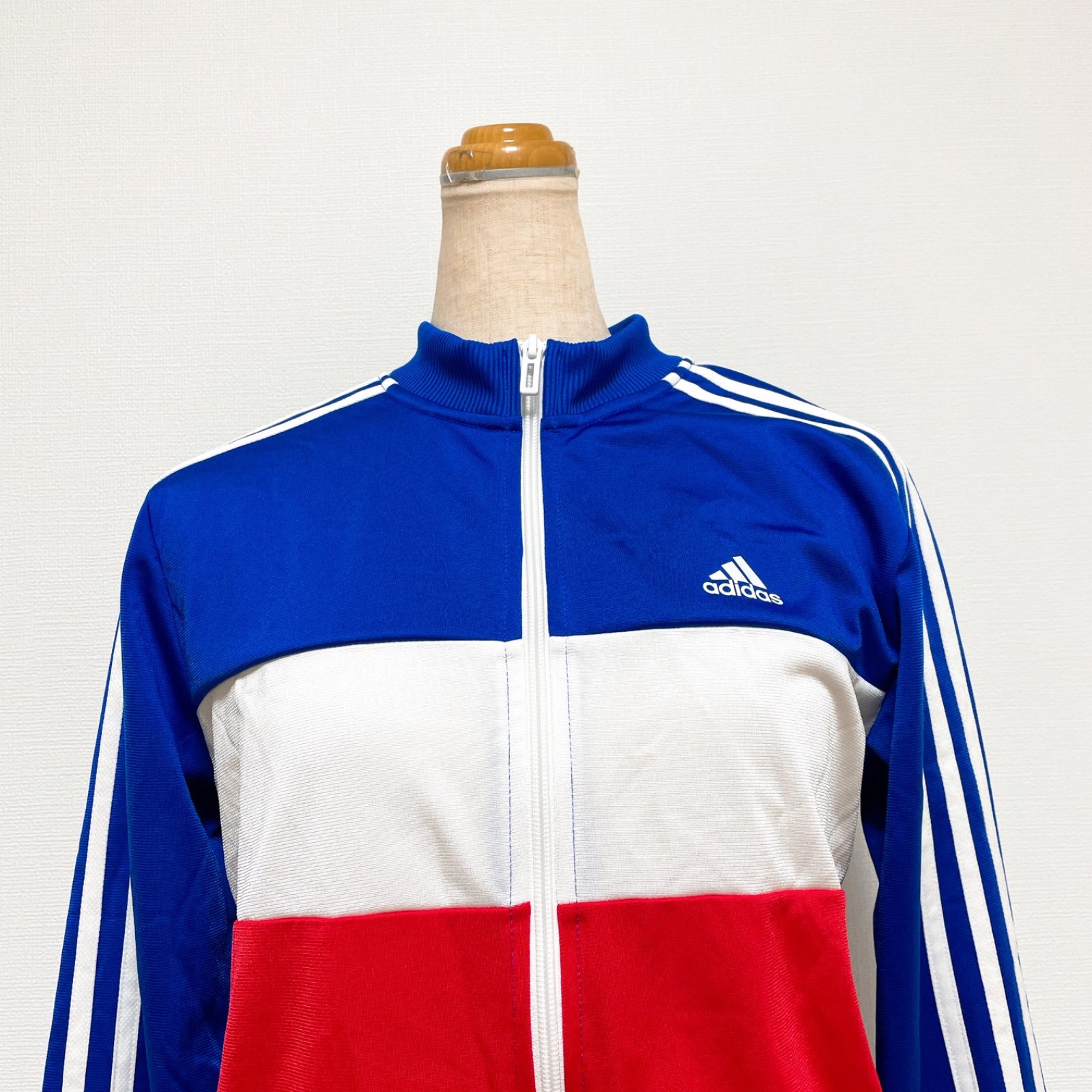 adidas アディダス トラックジャケット ジャージ ロゴ トリコロール 青