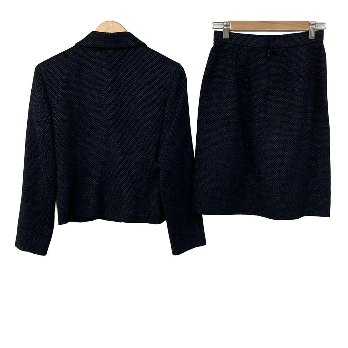 COURREGES クレージュ スカートスーツ レディース - ネイビー×シルバー 肩パッド