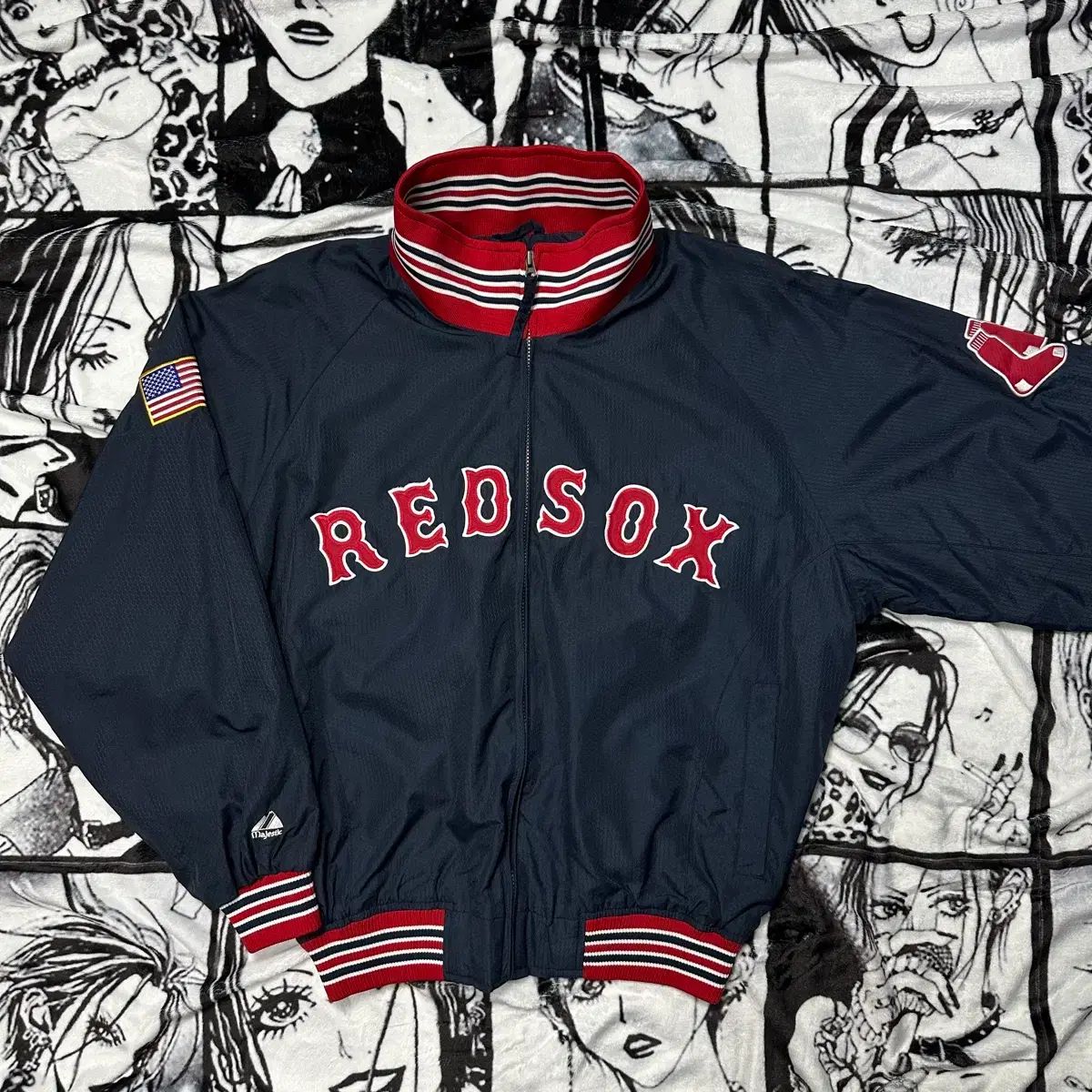 マジェスティック ボストン レッドソックス スタジャン ジャケット