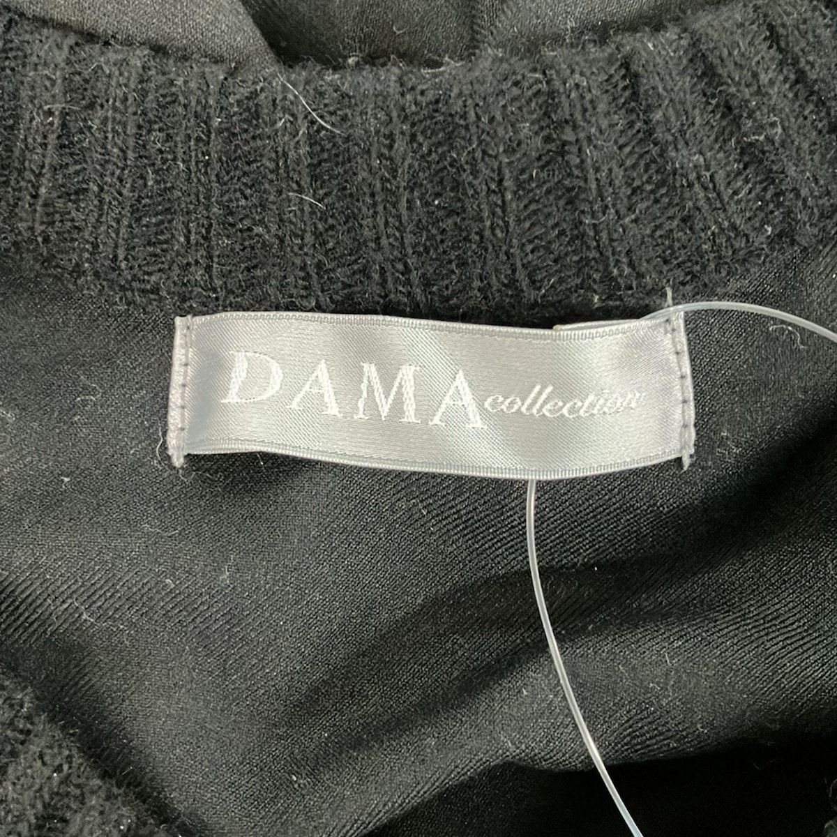  DAMAcollection ダーマ カーディガン サイズL レディース - 黒 長袖 異素材切替 長袖 カーディガン ボレロ アンサンブル