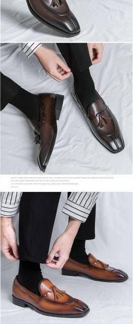 種類17：ライトブラウン/27.5cm メンズ タッセル ローファー ビジネス