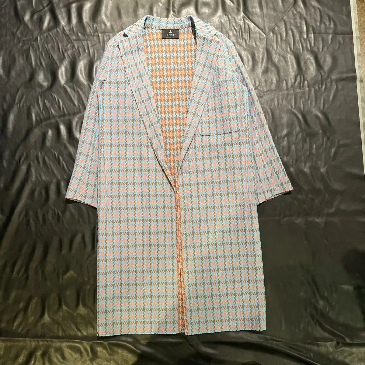 ランバン ハウンドトゥース チェック ロングコート