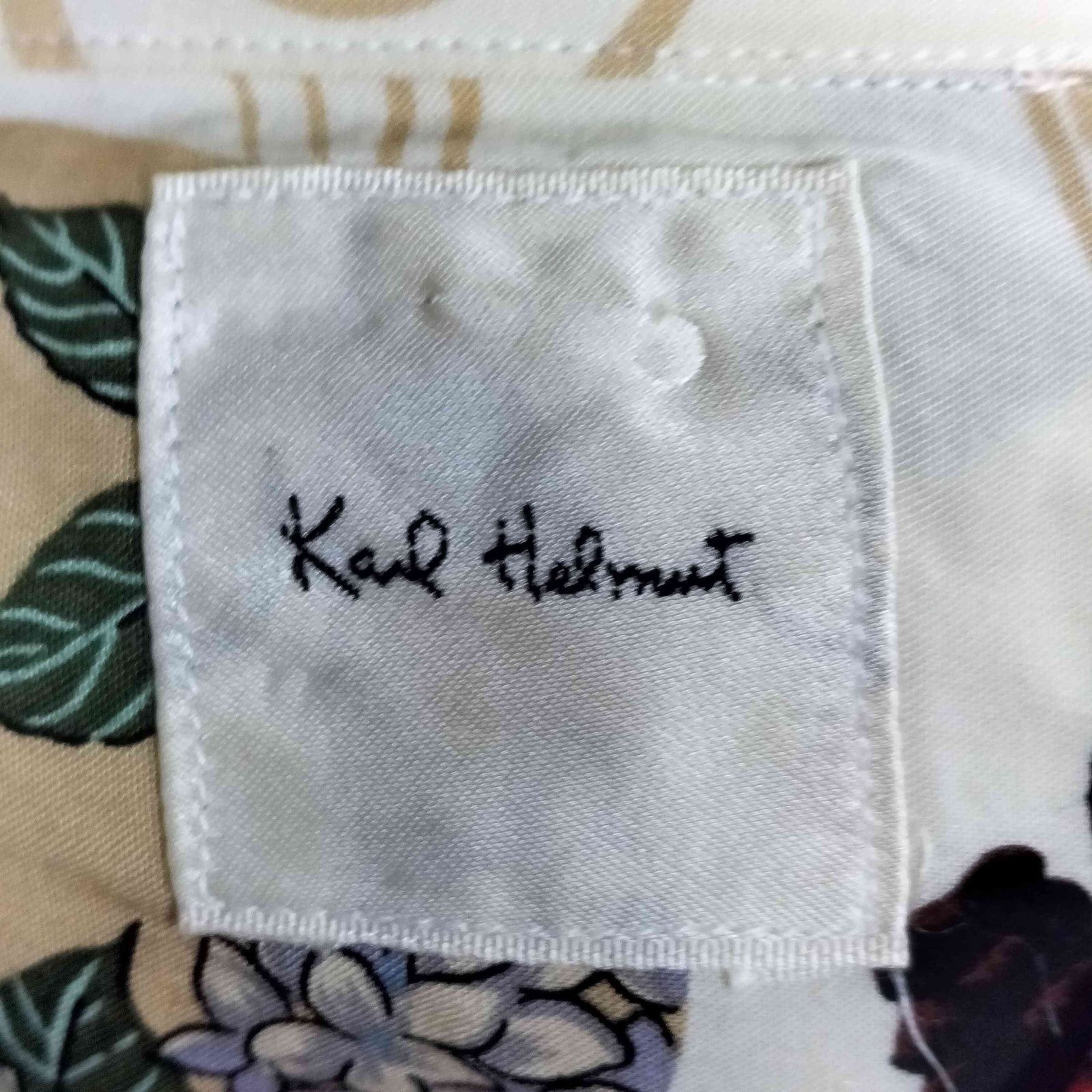 美品 90's KARL HELMUT オープンカラーシャツ 和柄 総柄 L カールヘルム Karl Helmut 総柄 和柄 金魚柄 オープンカラー アロハ