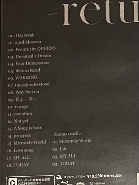 Blu-ray Disc 浜崎あゆみ / ayumi hamasaki MUSIC for LIFE -return