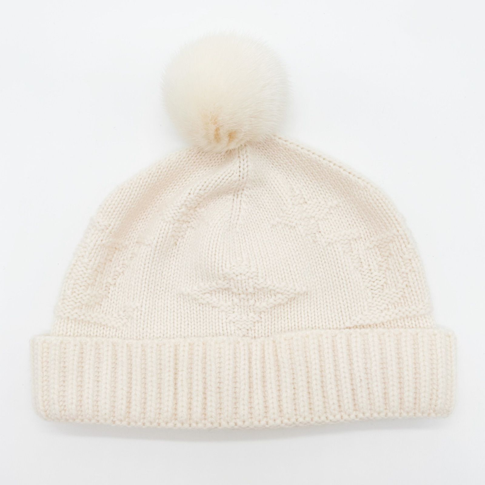 LOUIS VITTON ルイ・ヴィトン ニットキャップ ポンポン ホワイト