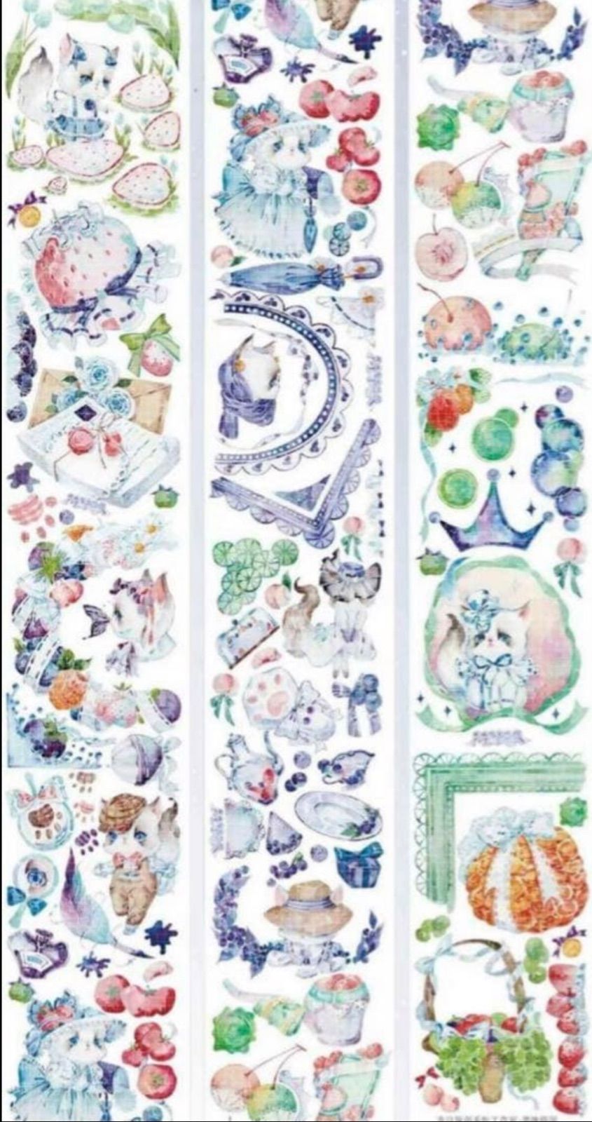 877 镭射银 6.5cm×6m 半端巻き 海外マスキングテープ 海外マステ ネコ