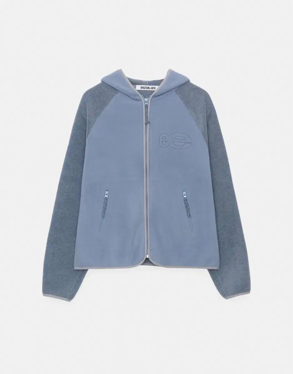エンゾーブルース フリース ジップアップ フーディー ブルーグレー