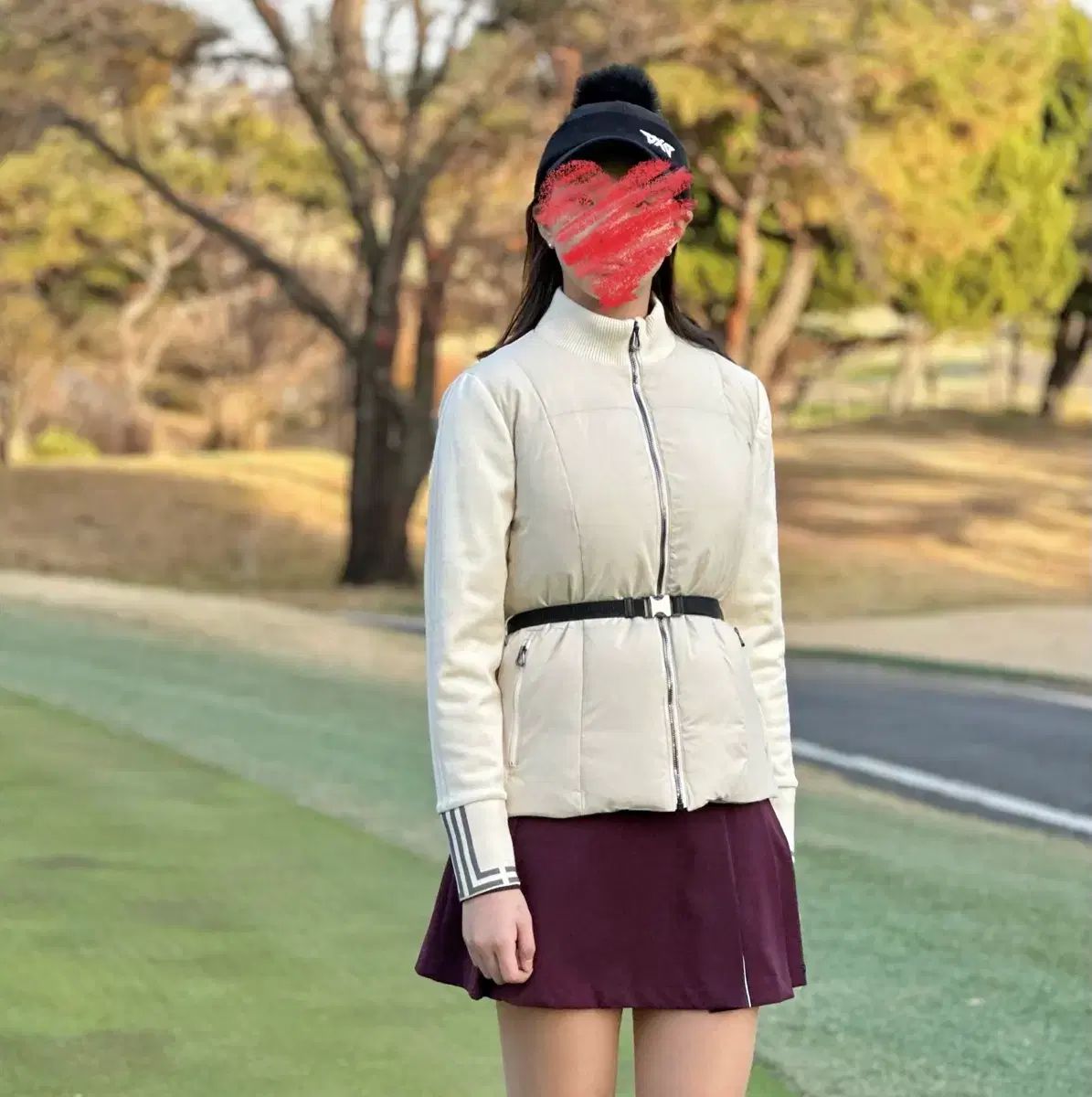 LANVINブラン テクスチャーブロック ベルト付き ダウン アウター その他 レディースウェア ゴルフ