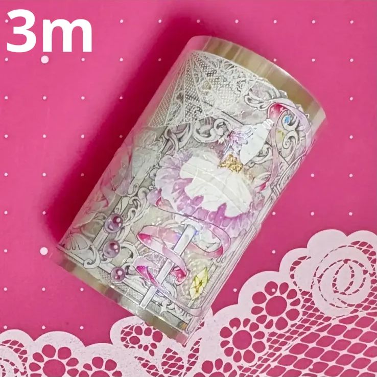 504 贝壳光 6cm×3m 蝴蝶花夏 海外マスキングテープ 海外マステ