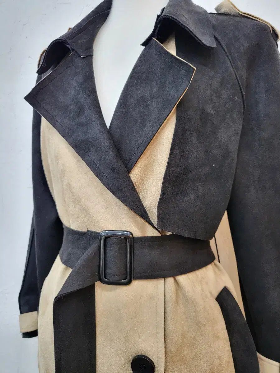 スウェード ロングトレンチコート