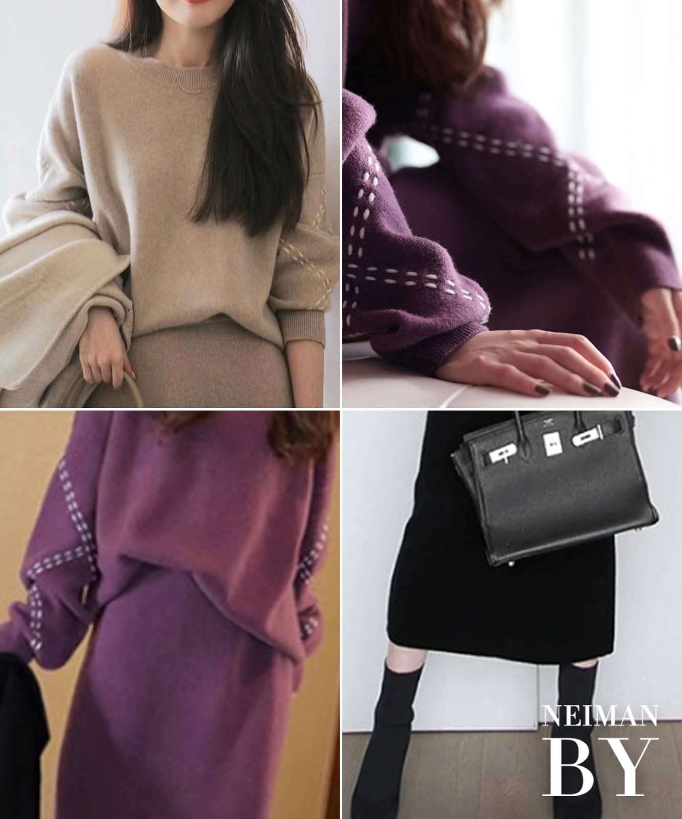  在庫 ニーマンバイ セットアップ 秋 冬 レディース ニット スカート 2点セット 大人 きれいめ S～L N 02 その他 小物