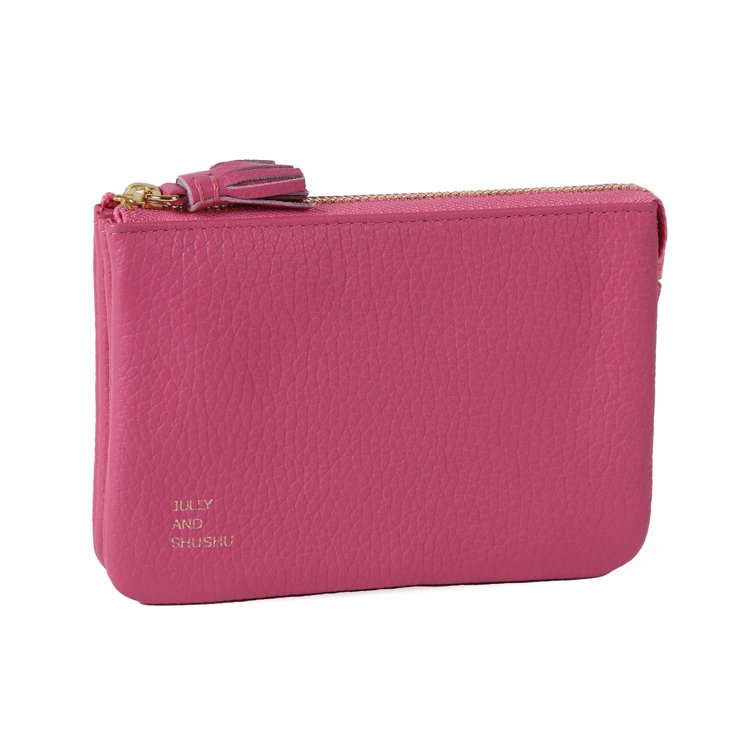 JULLY AND SHUSHU ミニ財布 ICカードポケット付き レディース 本革 ミニウォレット コンパクト ギフト DR 2 MN マゼンタ