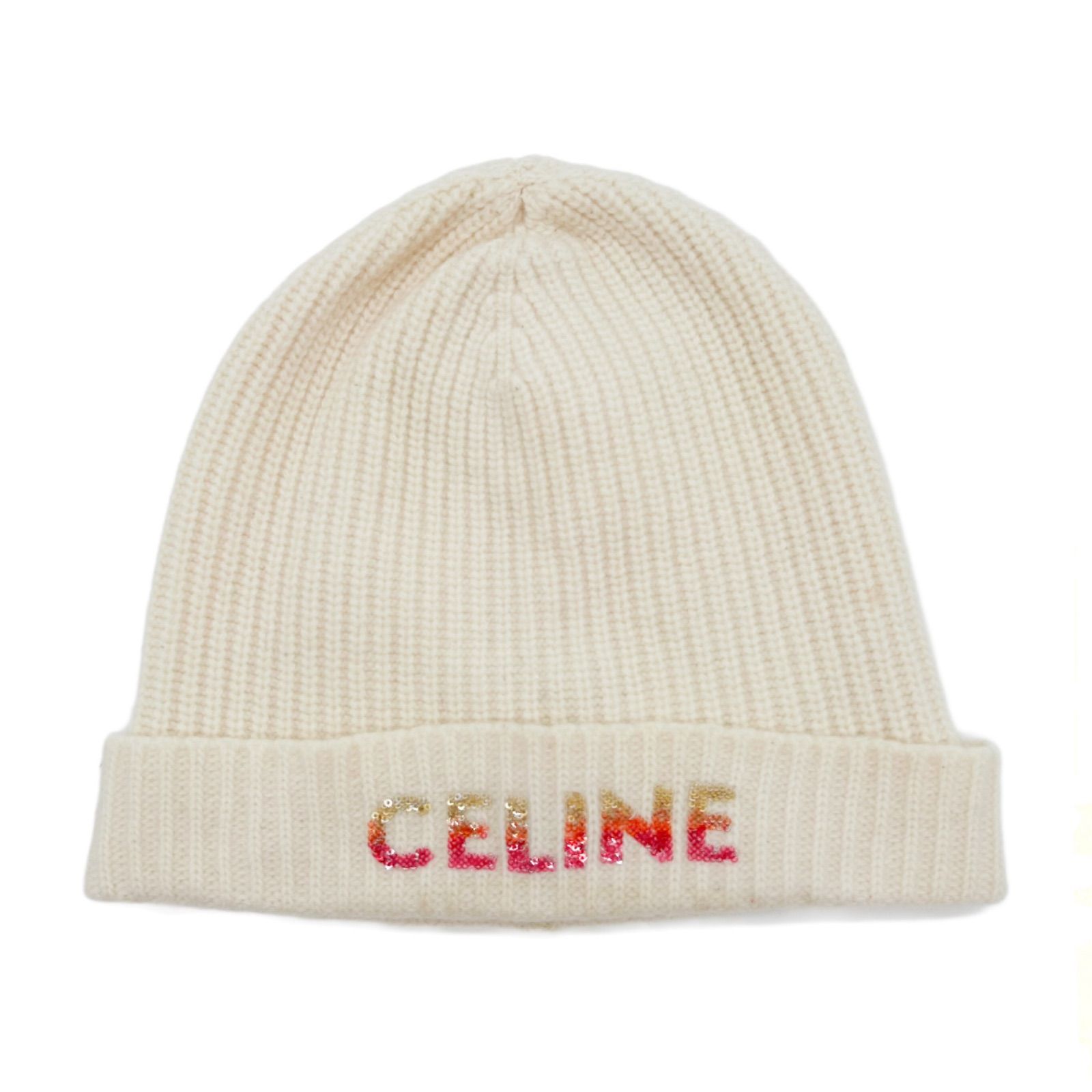 CELINE ホワイト ニット帽 CELINE ホワイト ビーニー ホワイト（白）系 CELINE(セリーヌ) ニット