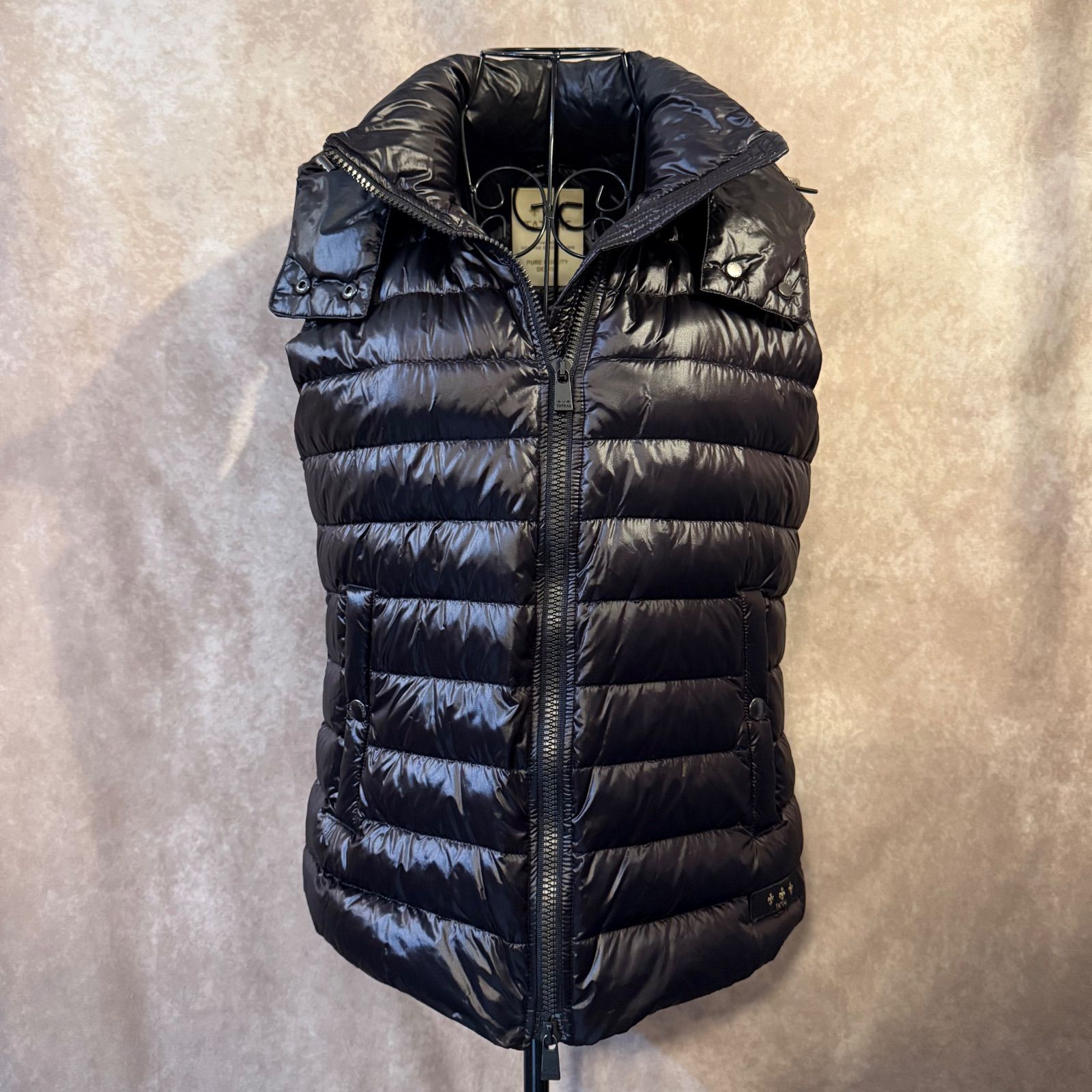 TATRAS グースダウン フーデッドベスト ブラック