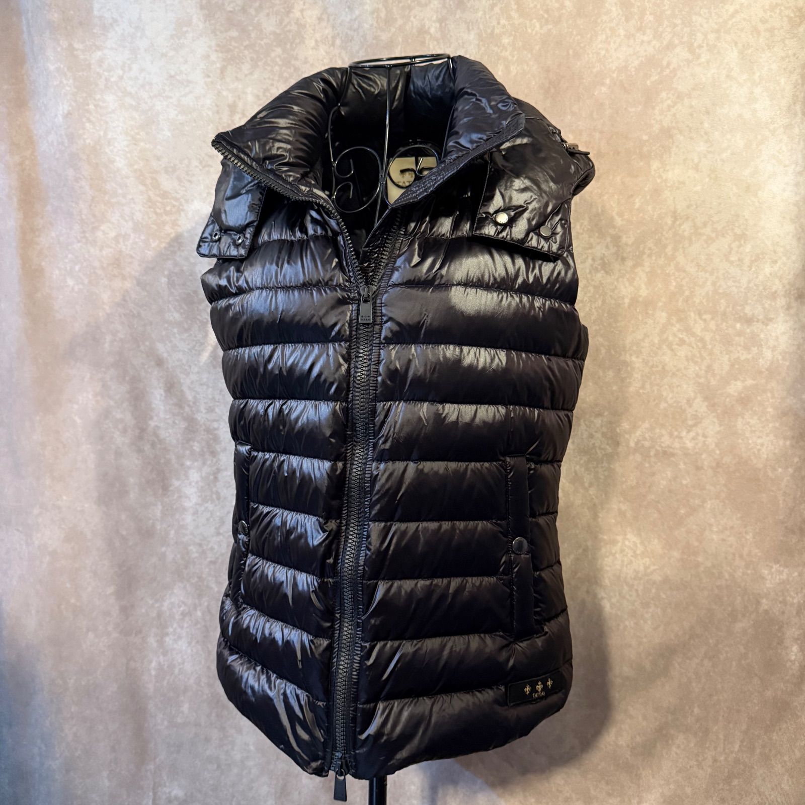 TATRAS グースダウン フーデッドベスト ブラック